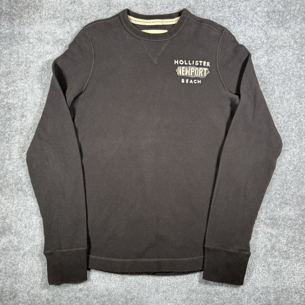 Hollister Shirt Men's Large Brown Waffle Thermal Long Sleeve Newport Beach Y2K